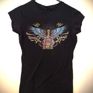 Black womans Tee Poison Love with Tattoo Design, Crewneck